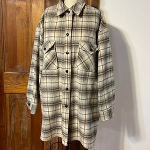 DKNY  Oversized Wool blend Women's plaid Jacket